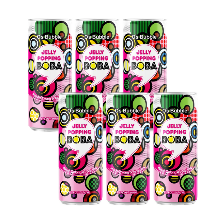 O'S BUBBLE Peach Oolong Tea Can 240ml x 6ea (BBD: 10/Nov/2025)