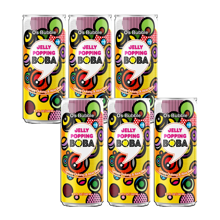 O'S BUBBLE Lychee Oolong Tea Can 240ml x 6ea (BBD: 10/Nov/2025)