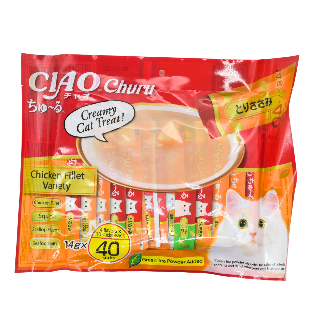 CIAO Chu-ru Variety Chicken Tenderloin Variety 40pc 560g (pet food)
