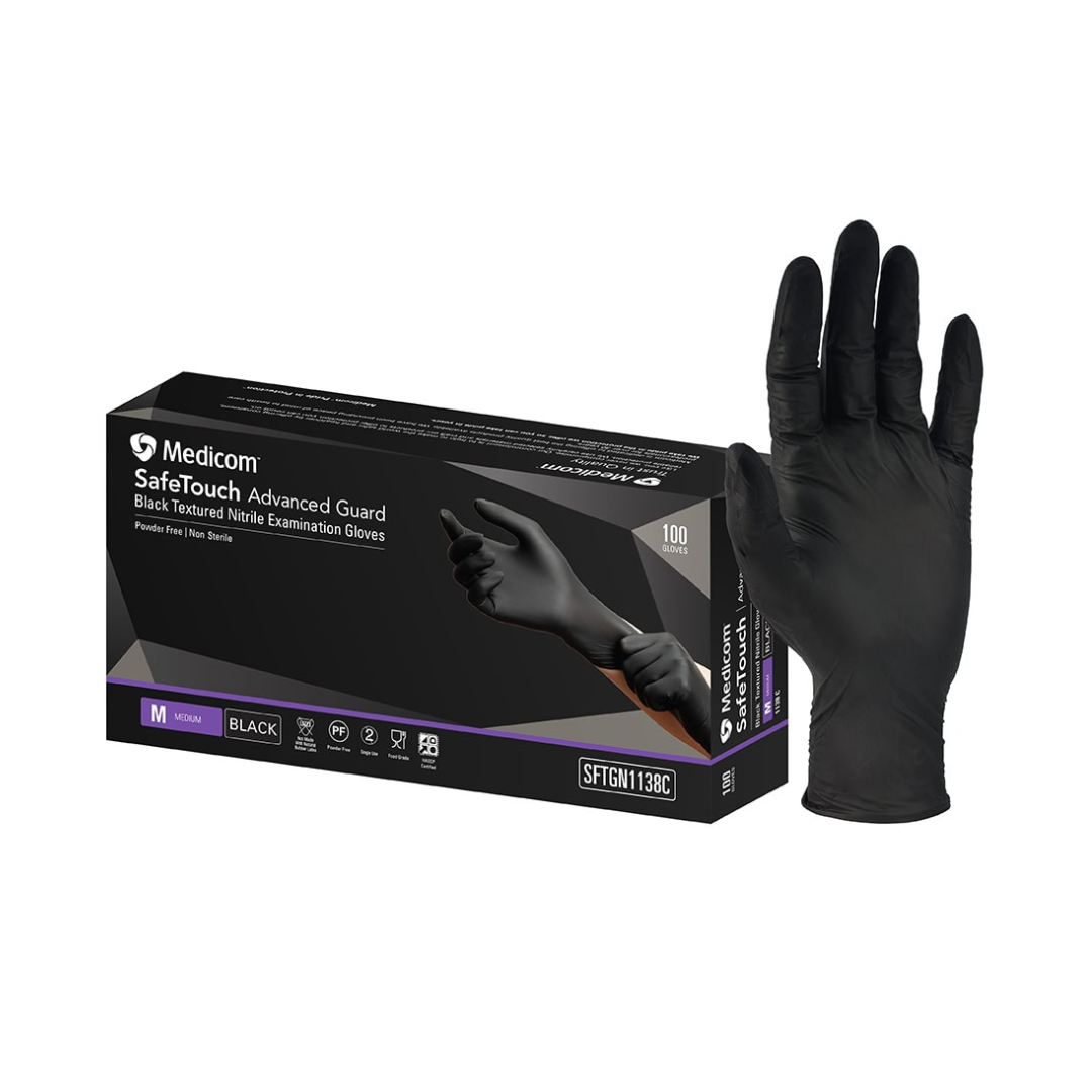 Gloves Black Nitrile Gloves M 100pc
