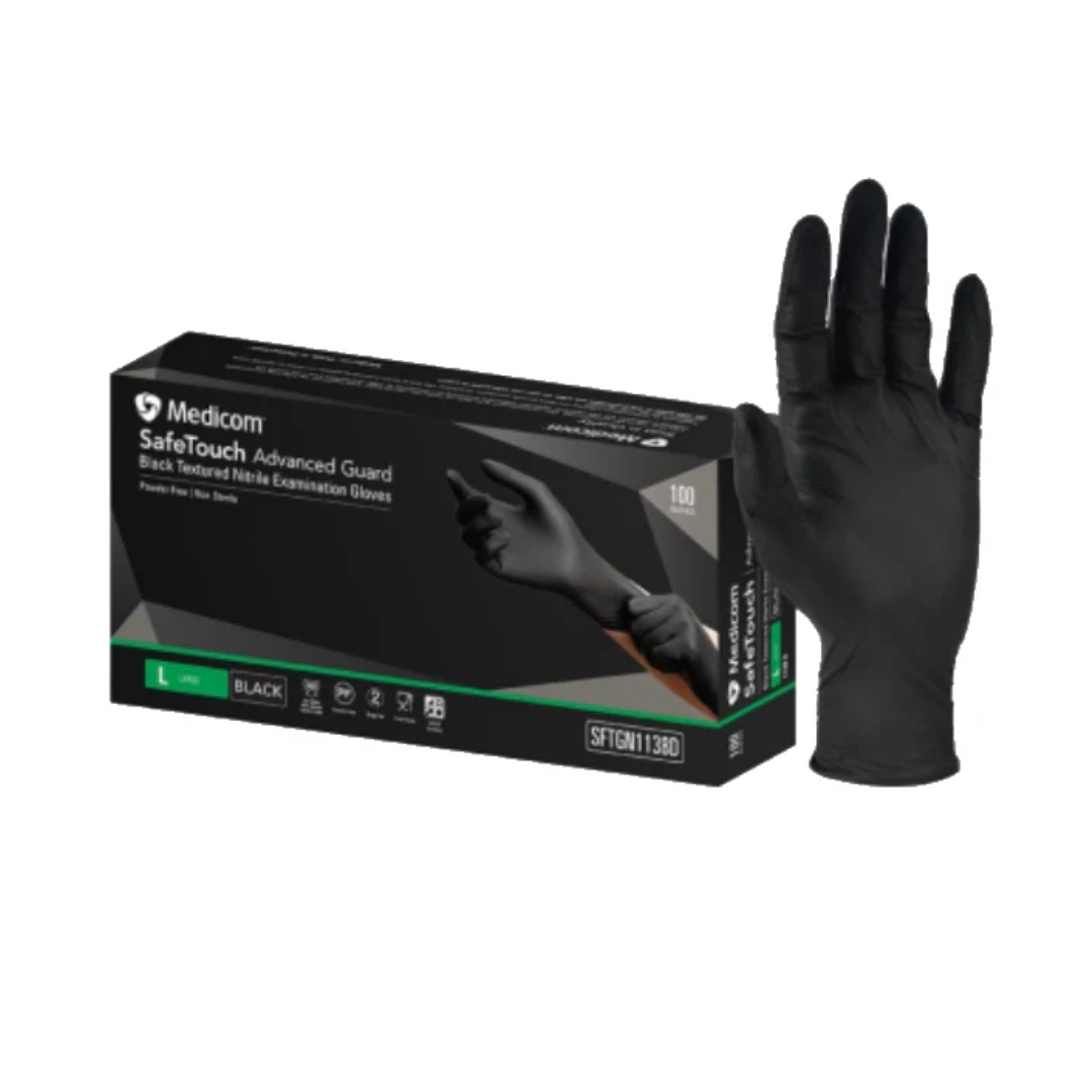 Gloves Black Nitrile Gloves L 100pc
