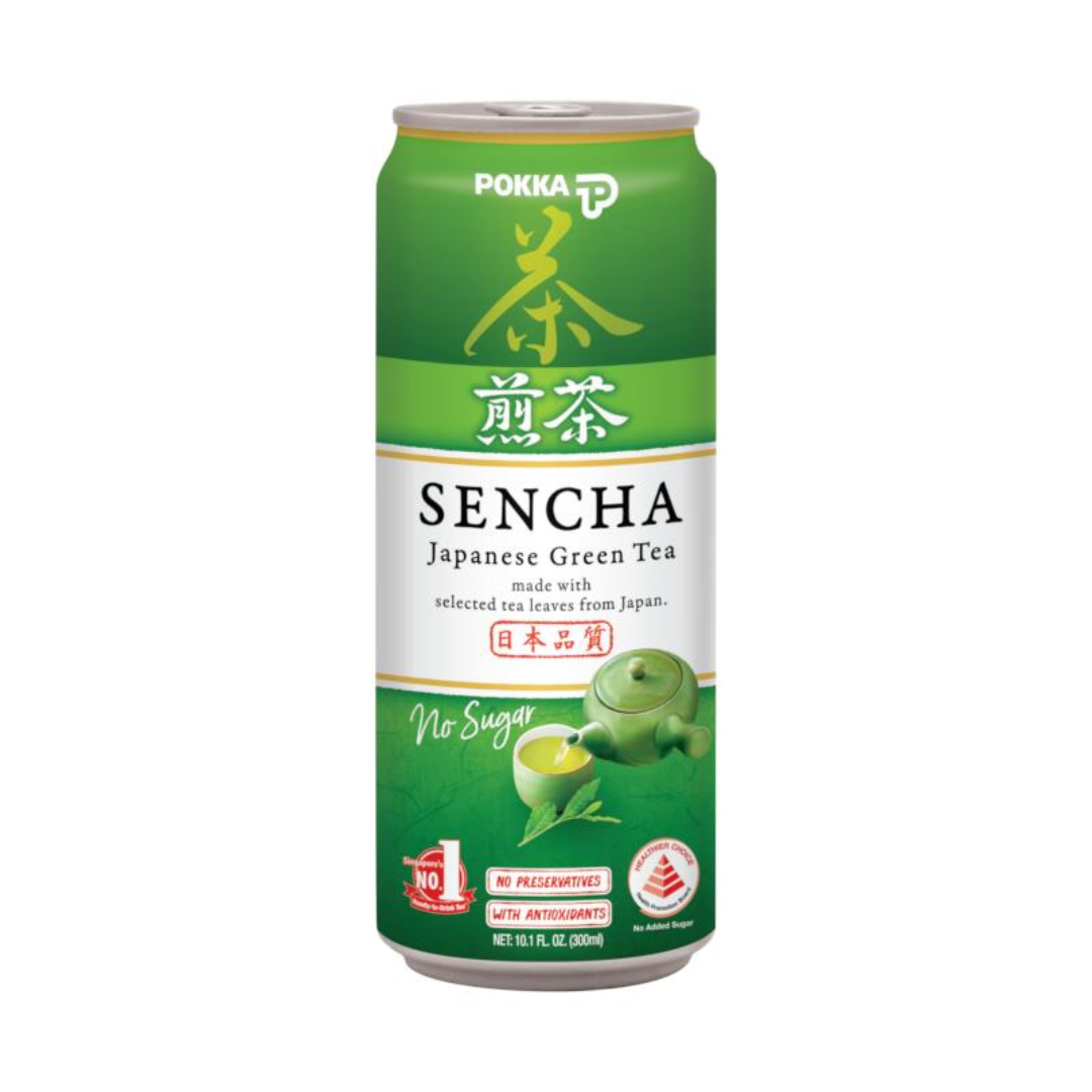 POKKA Sencha (Sleek Can) Green tea no sugar 300ml x 24ea