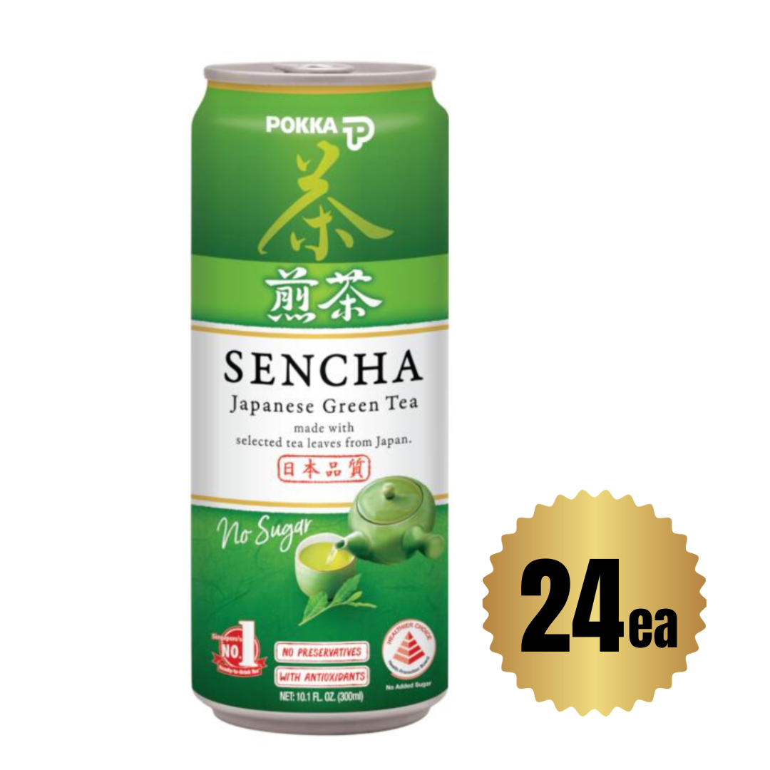 POKKA Sencha (Sleek Can) Green tea no sugar 300ml x 24ea