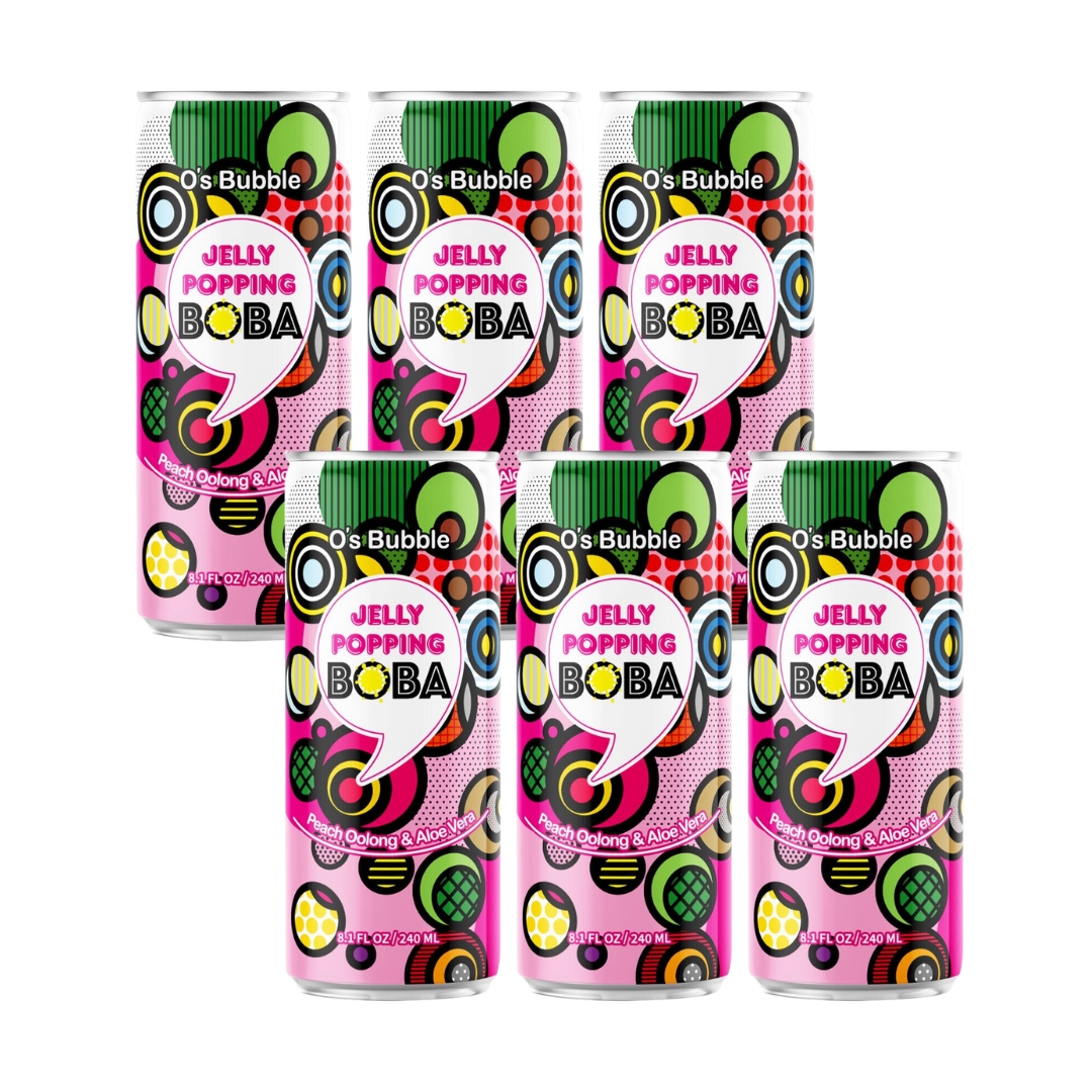 O'S BUBBLE Peach Oolong Tea Can 240ml x 6ea