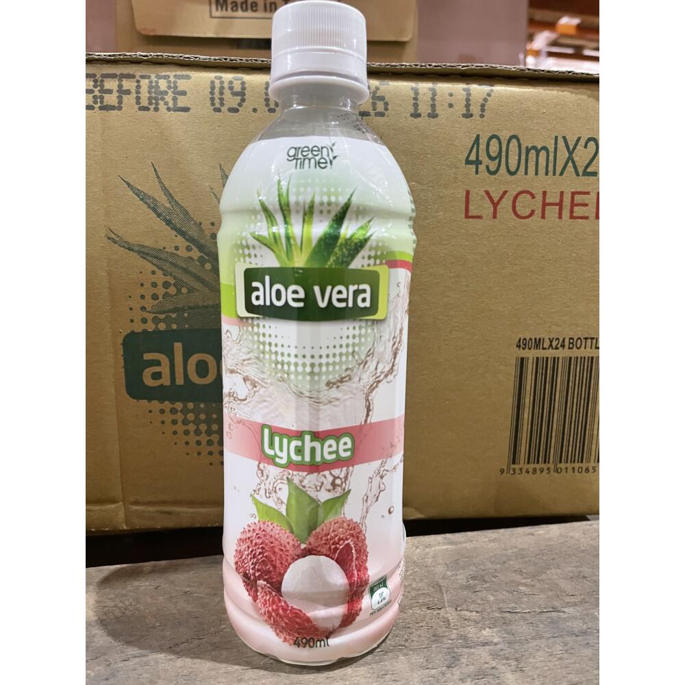 GREEN TIME Aloe Vera Drink Lychee 490ml x 24ea