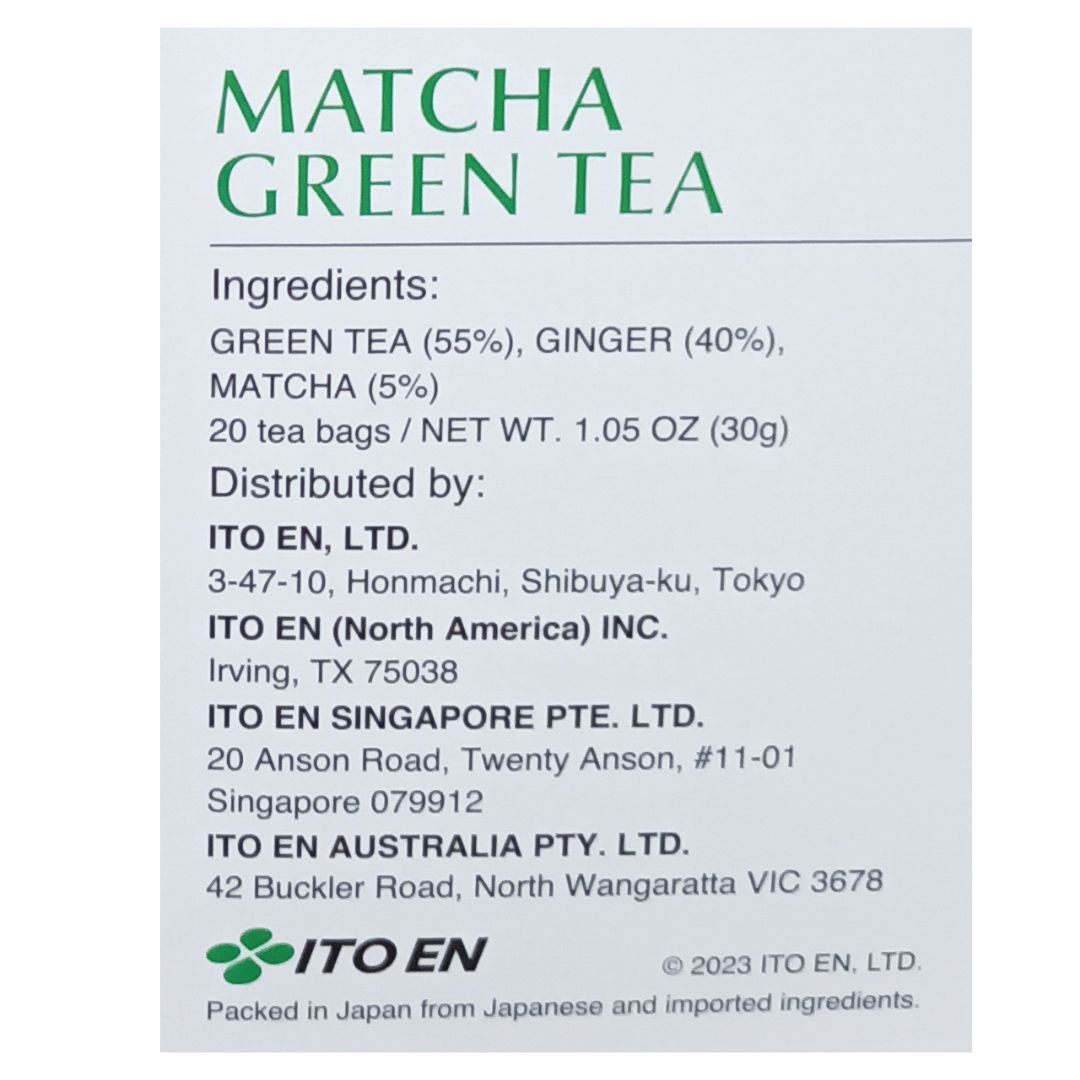 Matcha Green Tea Ginger Tea Bag 20pc