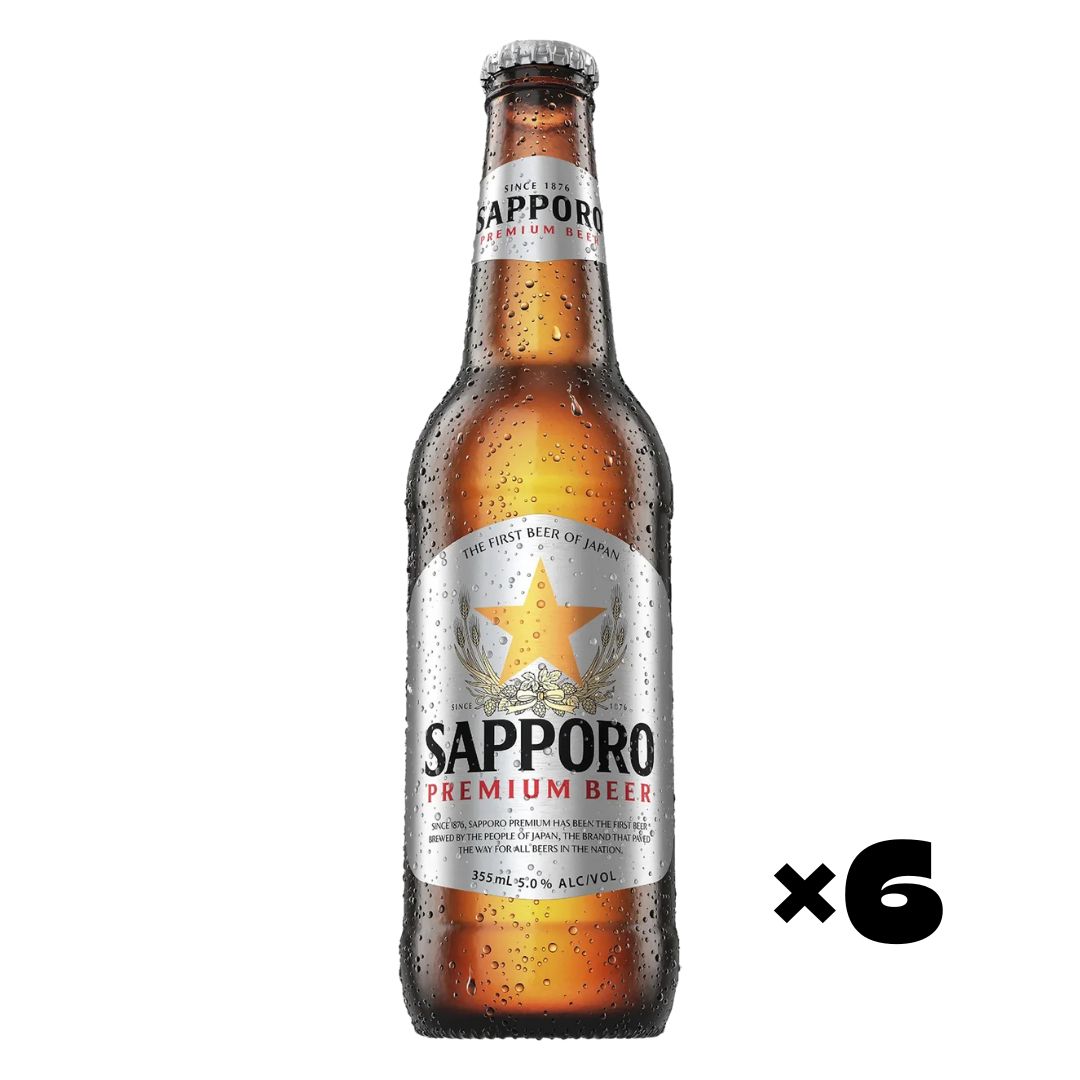 Sapporo Draft Beer 355ml x 6