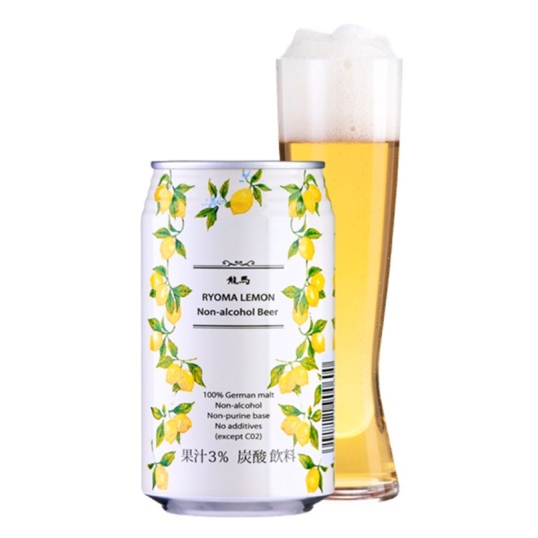 NIPPON BEER Ryoma Lemon 350ml(Alcohol Free Beer) x 6ea (BBD: 21/Nov/2024)